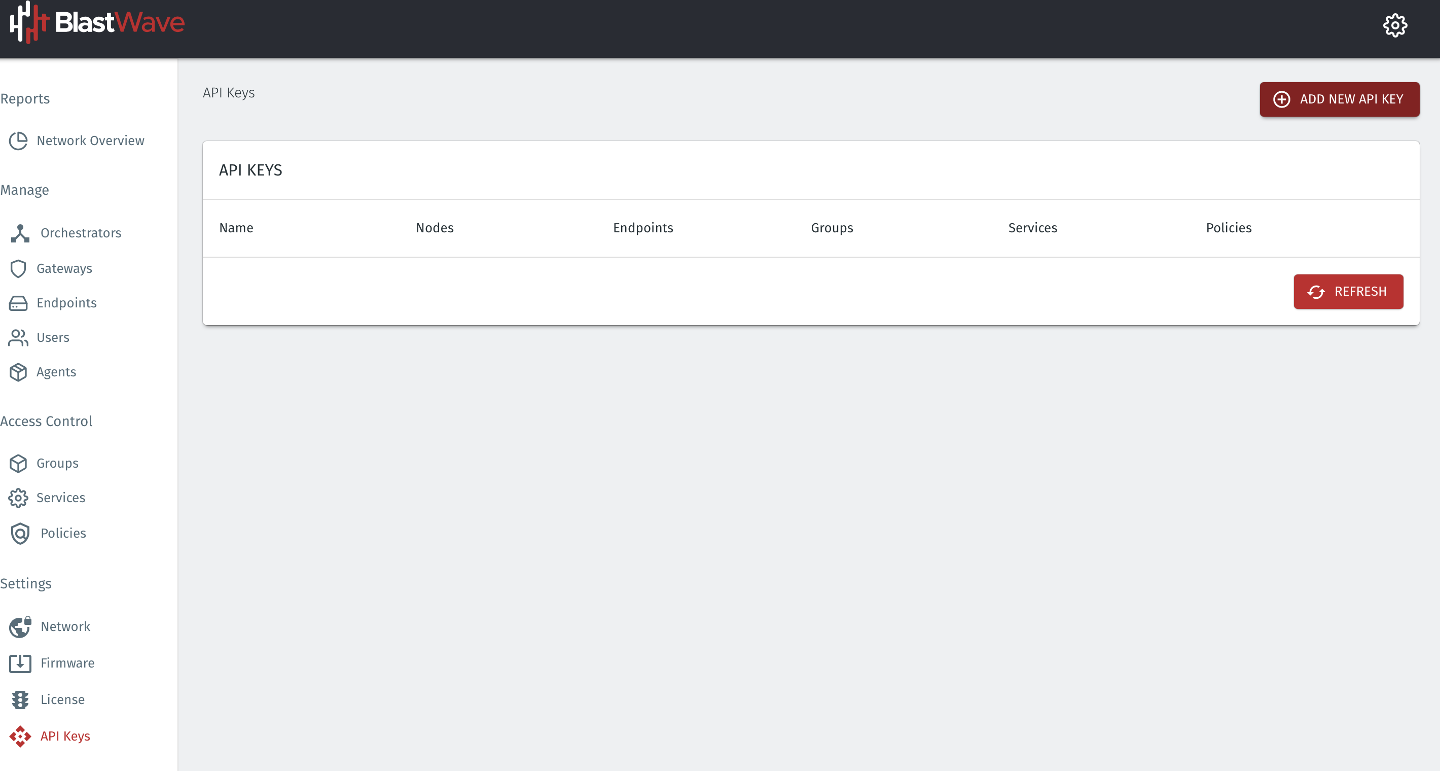 The API Keys menu will open. Click on the Add New API Key on the right hand side.