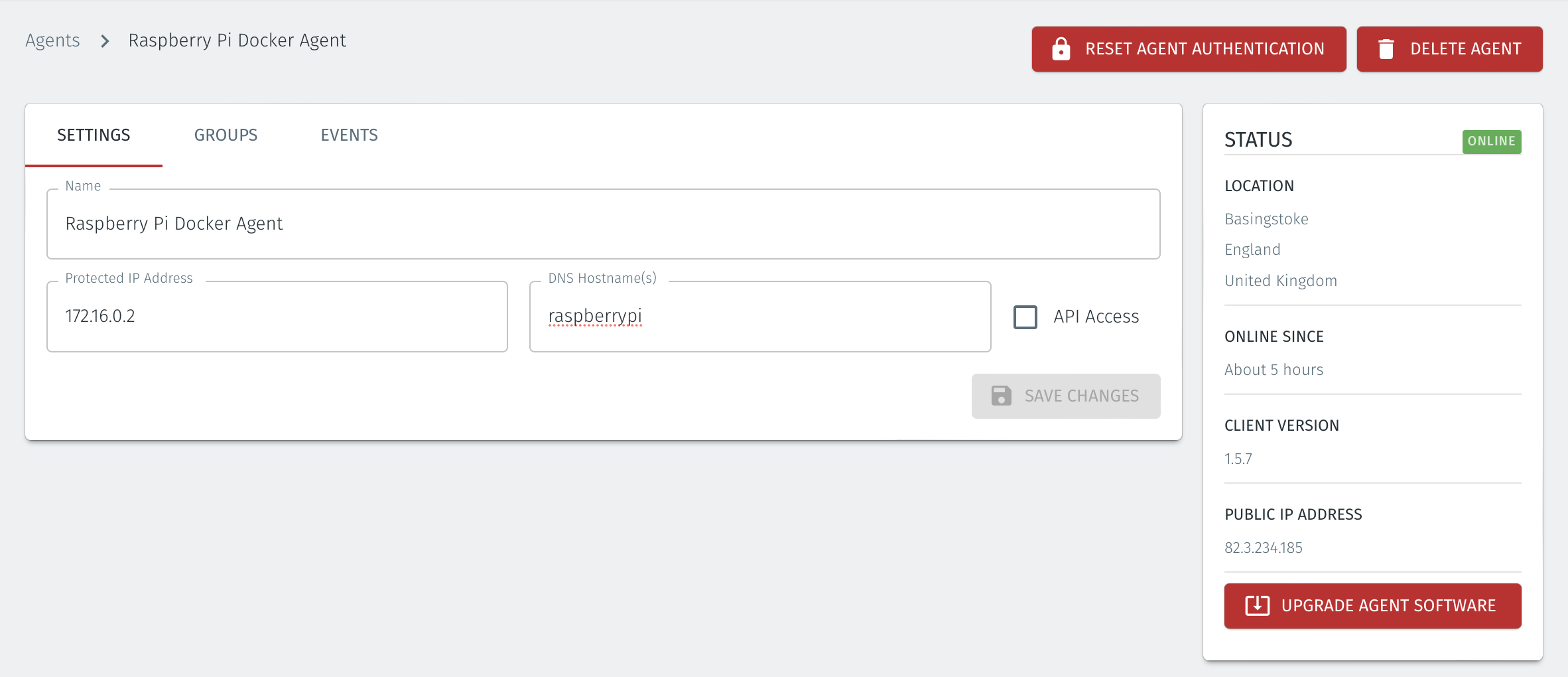 The status of the new Agent should appear as Online in the Orchestrator as shown in the image below.
