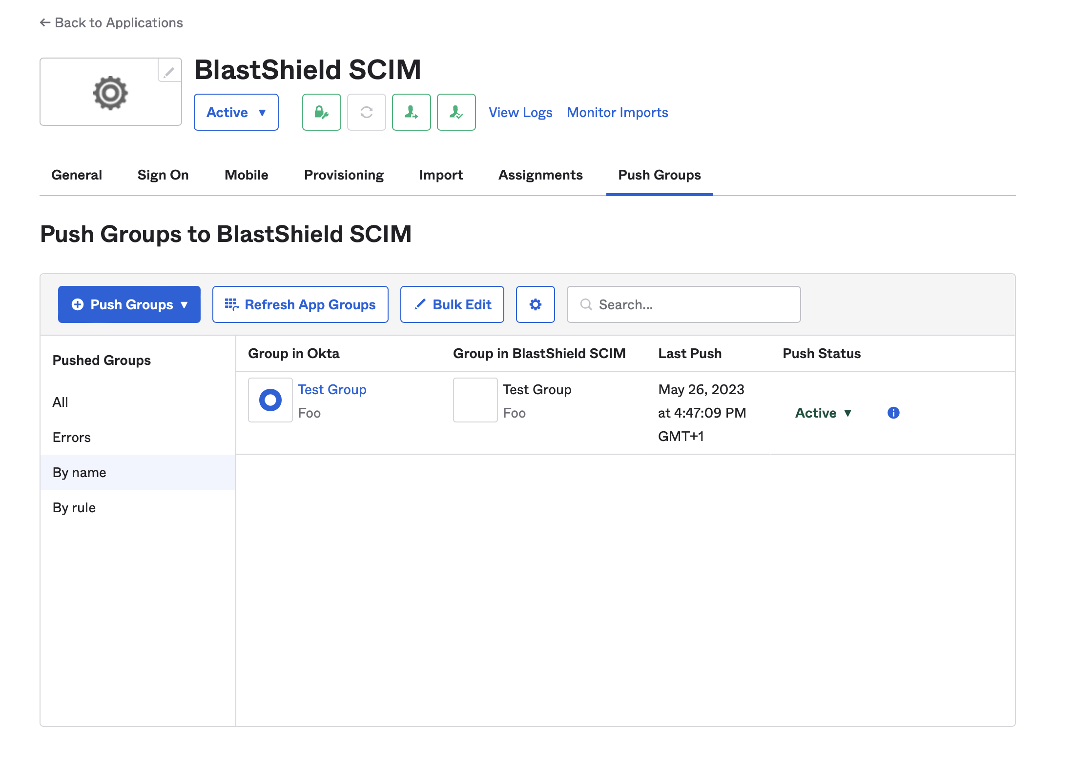 Push Groups to BlastShield SCIM