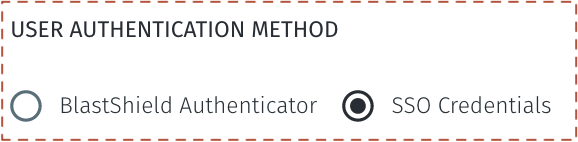 To use the IdP's own SSO as the authentication method, select the option for SSO Credentials.