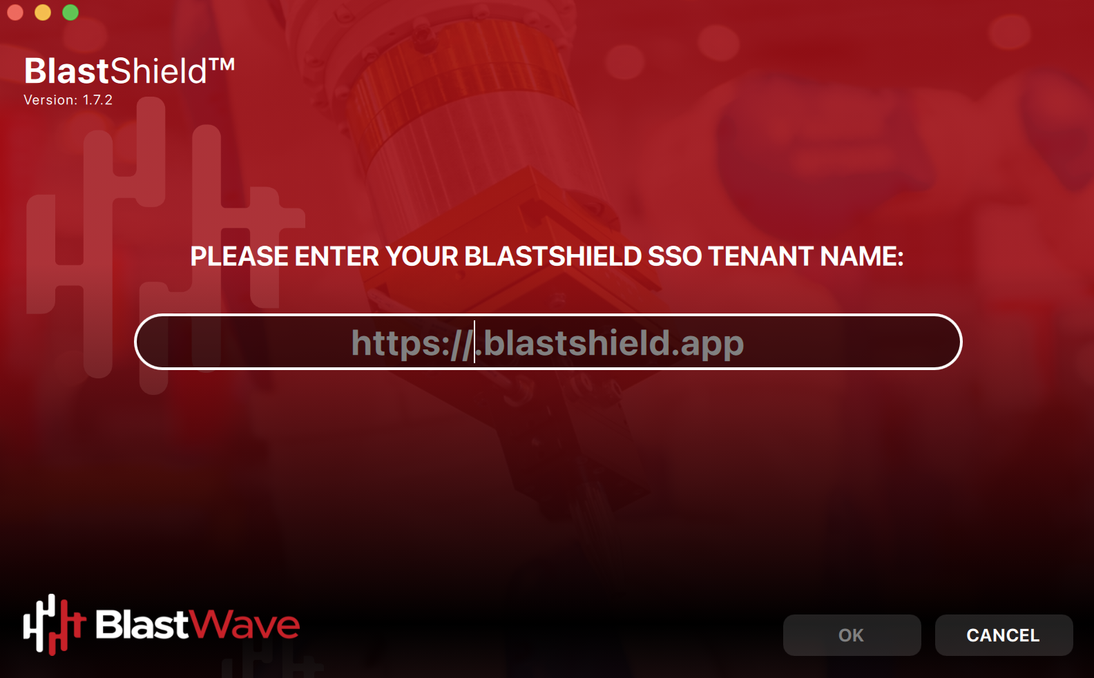 Enter your BlastShield SSO tenant name.