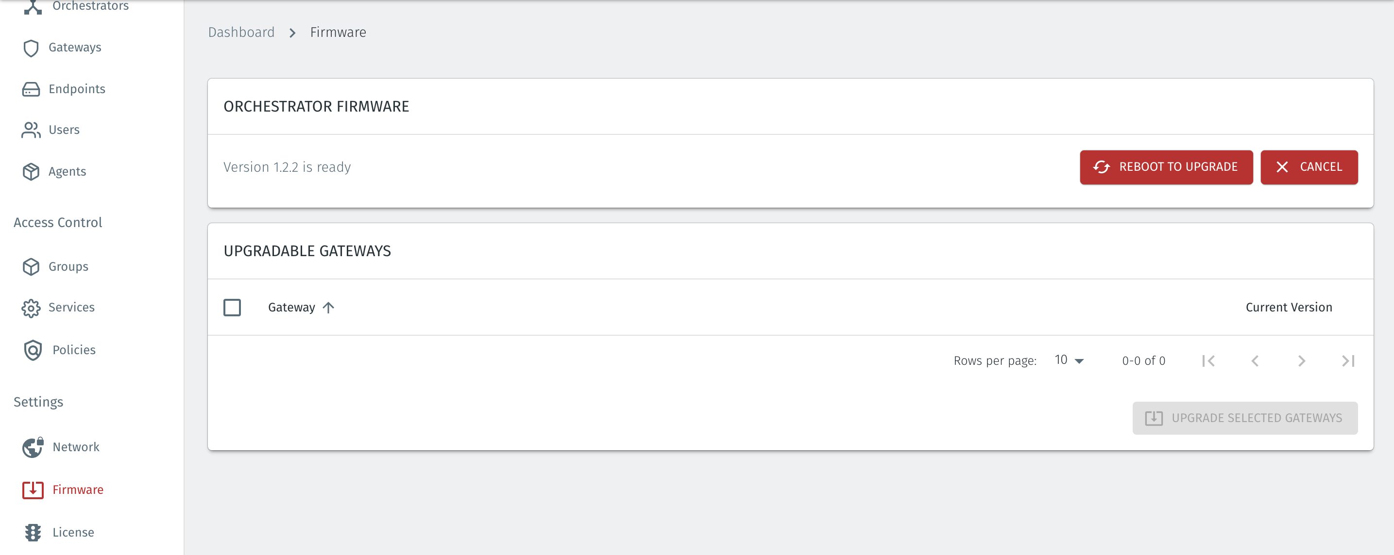 To proceed with the upgrade, then click on the red REBOOT TO UPGRADE button.
