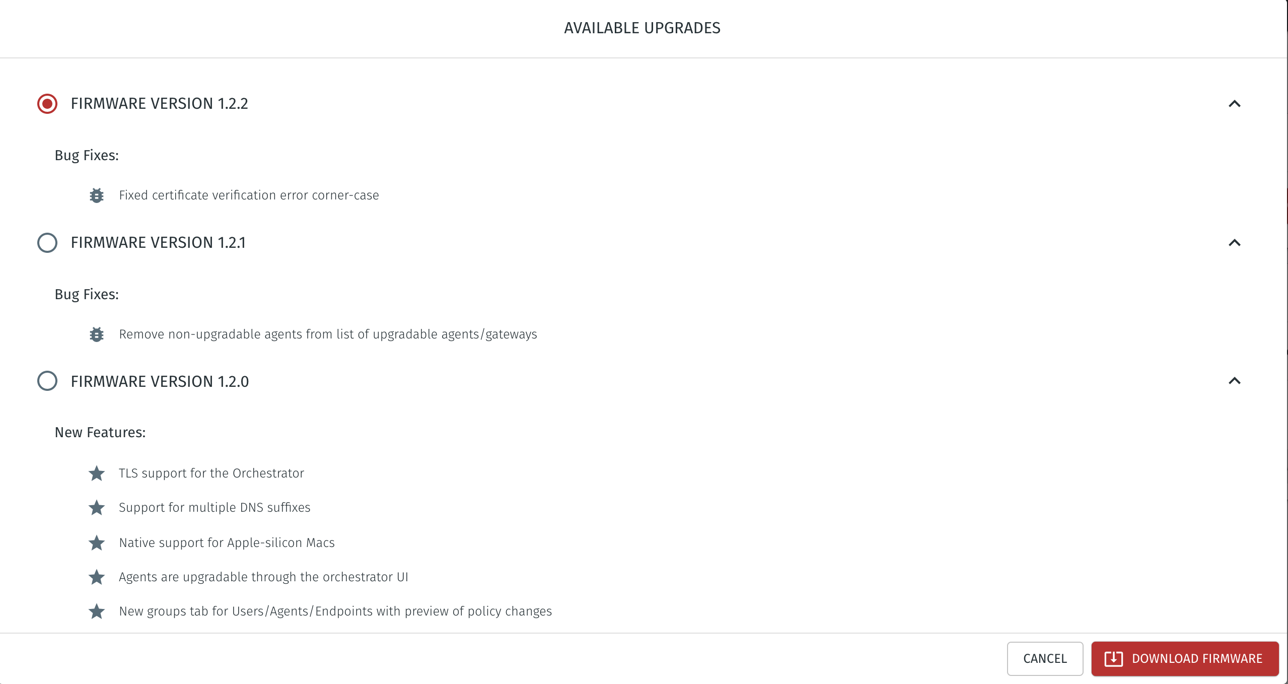By clicking on the icon on the right hand side, you can expand the release information