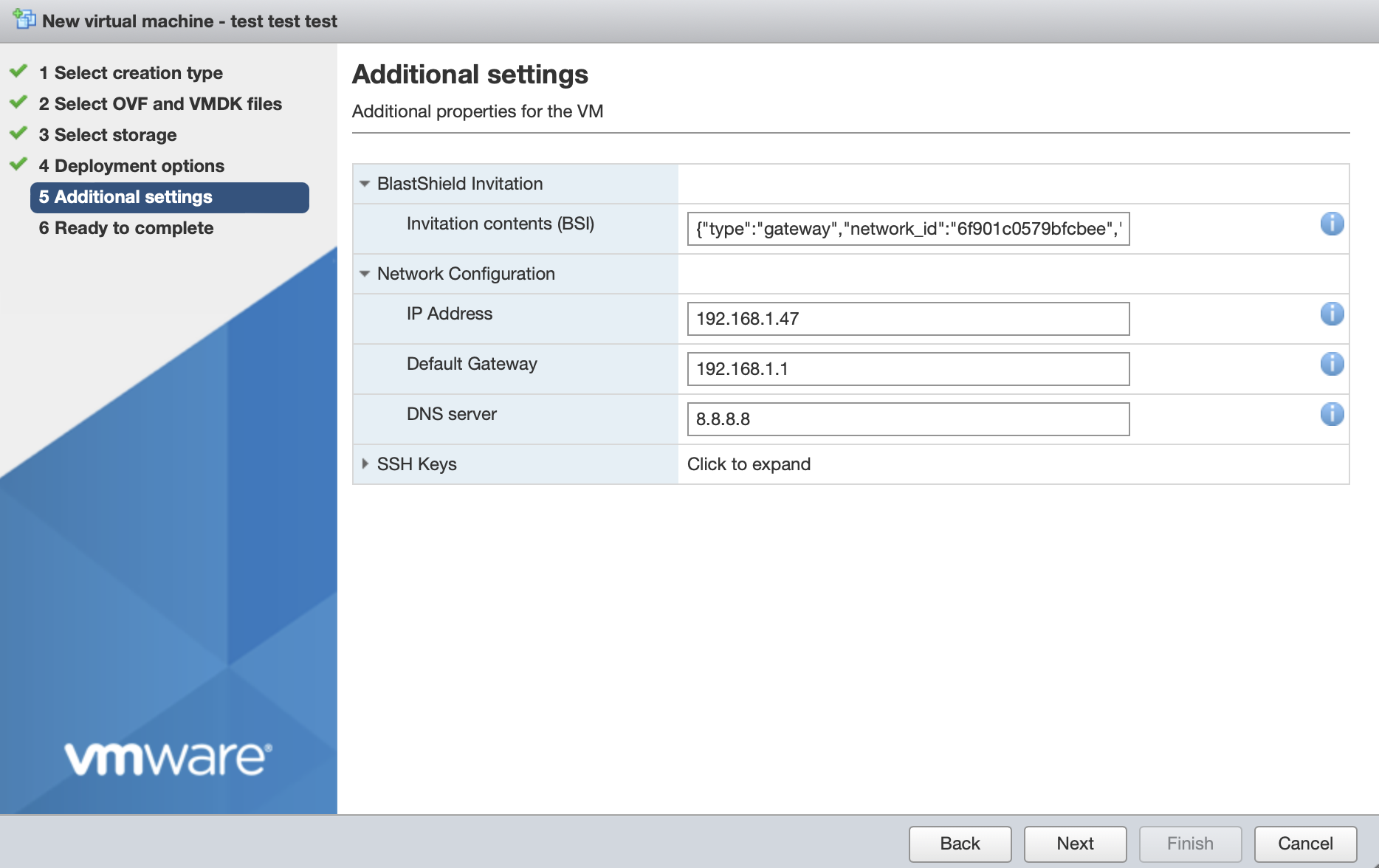 The picture below shows example manual settings. Please use settings appropriate to your network.