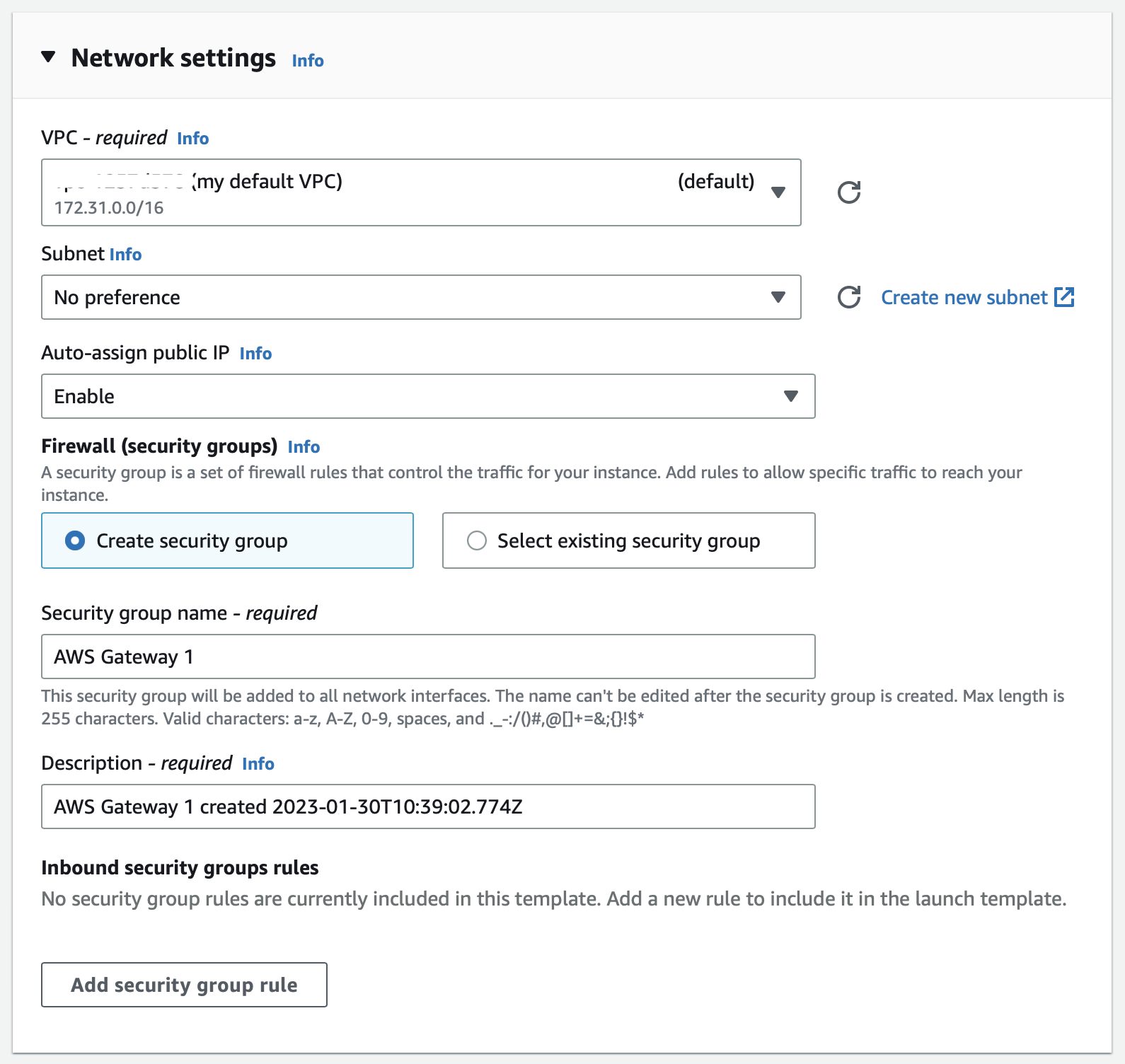 Configure the network settings.
