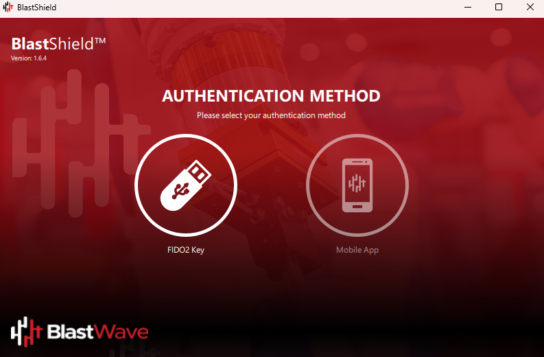 Launch the BlastShield Client App and click on FIDO2 Key.