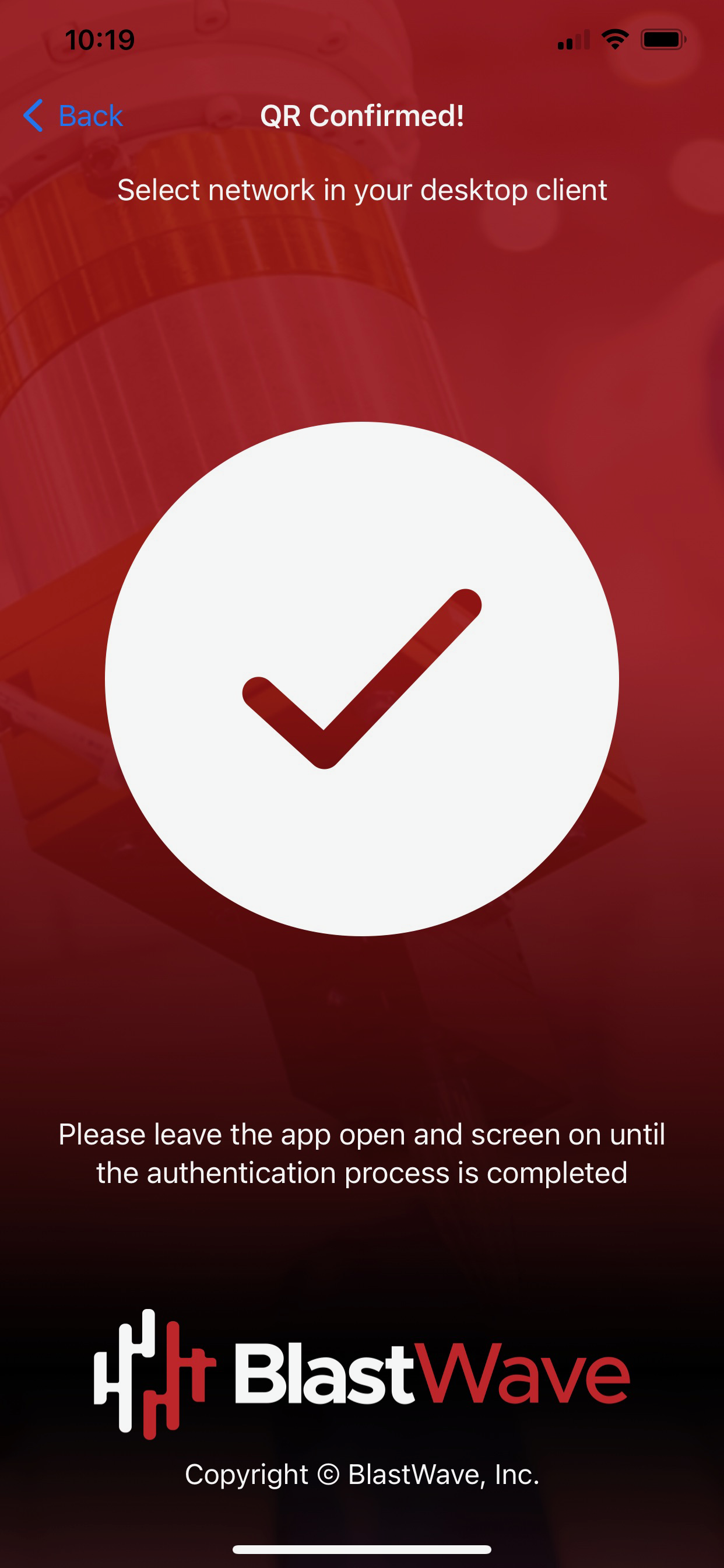BlastShield Mobile Authenticator app
